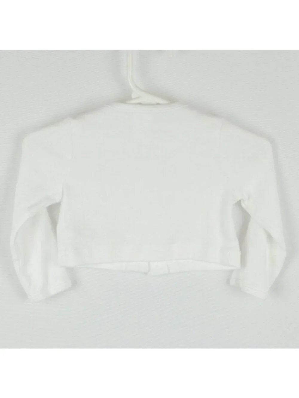 Carter's Infant Size 9 Months White Embroidered Button Up Knit Jersey Cardigan